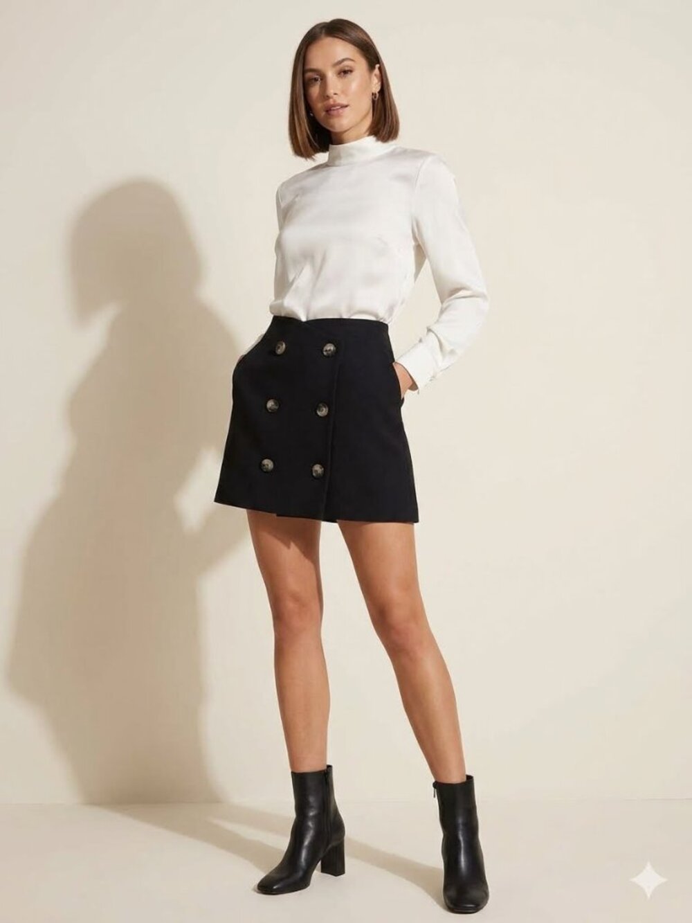 Anthropologie black mini skirt, size medium